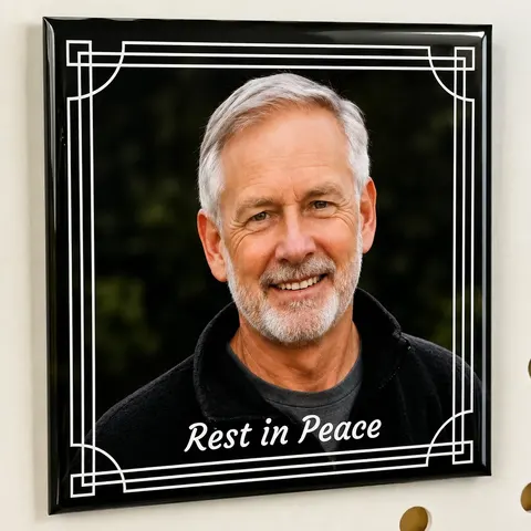Memorial Magnets - Rest in Peace - Art Deco